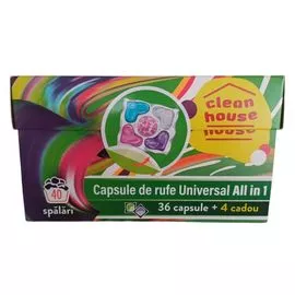 Capsule de spalat CLEAN HOUSE Universale, 5in1, 36+4 cadou