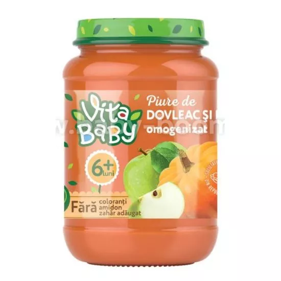 Пюре VITA Baby, тыква-яблоко, без сахара, 6+месяцев, 180г