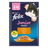Hrana umeda pentru pisicute Felix Fantastic Junior, cu pui în jeleu, 85 g