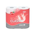 Hirtie igienica RUTA Classic, 2 straturi, trandafir, 4 role