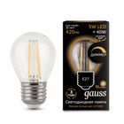 Bec LED GAUSS Filament Candle Dimmable 5W/E14/2700K/420lm/IP20/1/10/50