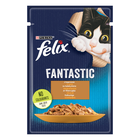 Hrana umeda pentru pisici Felix Fantastic, cu curcan in jeleu, 85 g