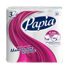 Туалетная бумага PAPIA White 3 слоя 32 рулона