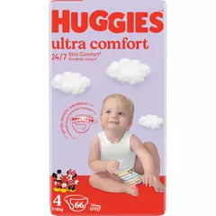Scutece pentru copii HUGGIES Ultra Comfort Mega №4, unisex, 8-14 kg, 66 buc