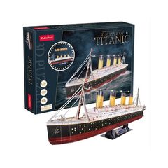 3D puzzle CUBICFUN Titanic, cu iluminare LED, 266 elemente