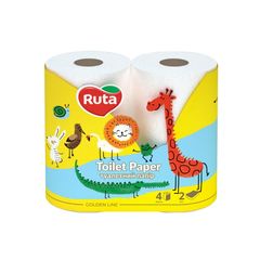 Туалетная Бумага RUTA Kids 2 слоя, 4 рулона