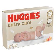 Подгузники для детей HUGGIES №2 Extra Care Jumbo 3-6 кг, 58 шт.