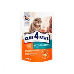 Hrana CLUB4PAWS, pentru pisici, cu macrou, 100g