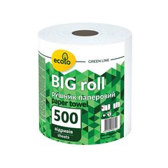 Бумажные полотенца ECOLO Big Roll белые, 1 рулон, 2 слоя