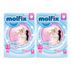Набор трусиков для детей MOLFIX №3 3D Midi, 6-11 кг, 60 шт*2