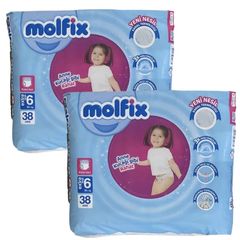 Трусики для детей MOLFIX №6, 3D Extra Large, 15+кг, 38 шт*2