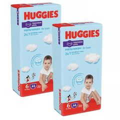 Набор трусиков для детей HUGGIES №6, для мальчиков, 15-25 кг, 44 шт.*2