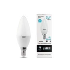 Лампа LED GAUSS Elementary C37/ 6W/ E14/ 4100K/ 1/10/50