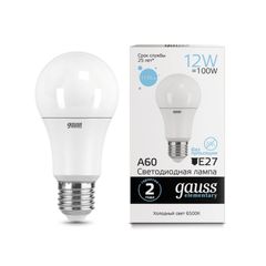 Лампа LED GAUSS Elementary A60/ 12W/ E27/ 6500K/ 1/10/50