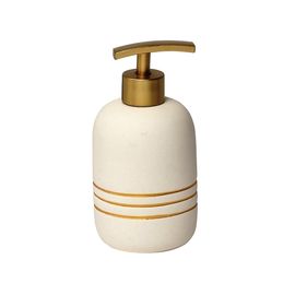 Dozator pentru sapun lichid Golden Stripes, alb, ceramica, 400 ml