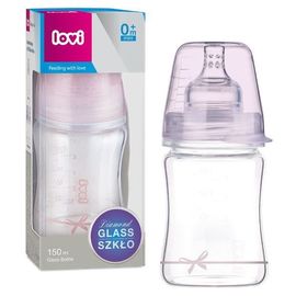 Бутылочка стеклянная LOVI 74/104 Baby Shower для девочки 150 мл