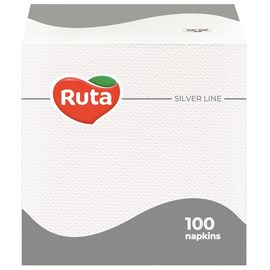 Салфетки кухонные RUTA 1 слой, белые, 33 х 33 см, 100 шт