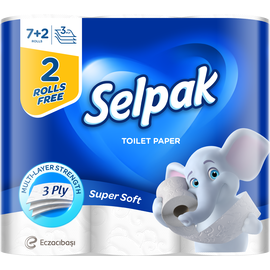 Туалетная бумага SELPAK 3 слоя 9 рулонов