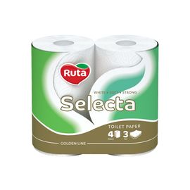 Туалетная бумага RUTA Selecta, 3 слоя, 4 рулона