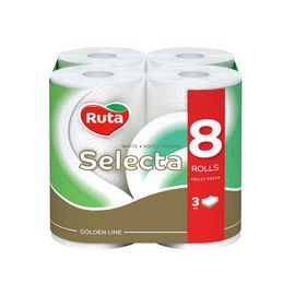 Туалетная бумага RUTA Selecta, 3 слоя, 8 рулонов