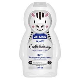 Гель увлажняющий ON LINE Kids 3в1, для детей, с ароматом белого шоколада, 0.35 л