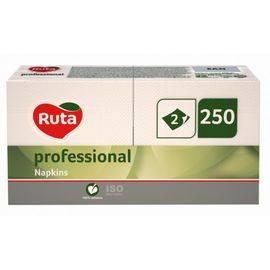 Салфетки RUTA Professional, 2 слоя, белые, 250 шт