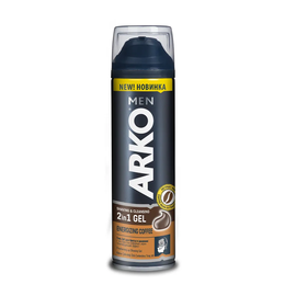 Гель для бритья ARKO 2в1, для мужчин, экстракт кофейных зерен, 0.2 л