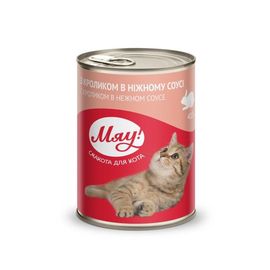 Hrana conservata Мяу! Cu iepure intr-un sos delicat, pentru pisici de la 1 an pana la 6 ani, 0.415 kg