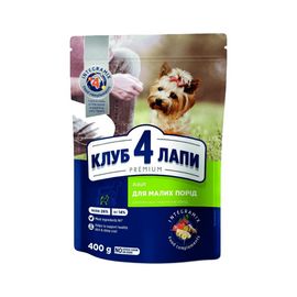 Корм сухой CLUB 4 PAWS Премиум для собак малых пород от 1 года до 6 лет 0.4 кг