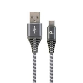 Кабель USB CABLEXPERT Premium, USB 2.0, Type-C, плетеный хлопок, 1 м