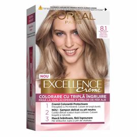 Крем-краска для волос L'OREAL Excellence, 8.1 Натуральный Пепельный Русый, 192 мл