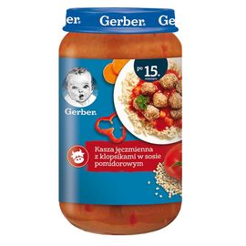 Пюре GERBER Junior перловая каша с тефтелями в томатном соусе 250 г