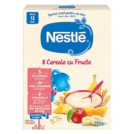 Terci NESTLE 8 cereale-fructe fara lapte, 250 gr