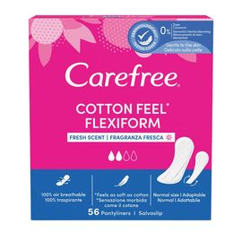 Absobante de zi Carefree Cotton Feel FlexiForm Fresh parfumate 56 buc.