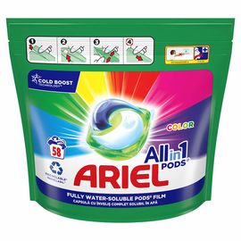 Капсулы для стирки ARIEL Pods Color Gel, для цветного белья, автоматическая стирка, 58 шт