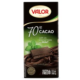 Шоколад VALOR 70% темный, с мятой, 100 гр