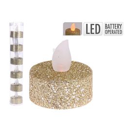 Набор свечей LED чайных с блестками, золото, 6 шт