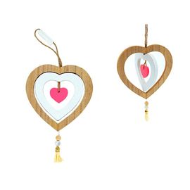 Декор на День святого Валентина, подвесной, с надписью "3 сердца"