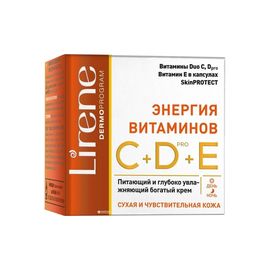 Крем для лица Lirene, энергия витаминов С+D+E, 50 мл