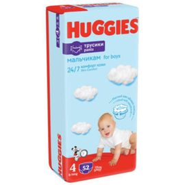 Трусики для детей HUGGIES №4, для мальчиков, 9-14 кг, 52 шт