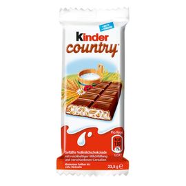 Шоколад молочный KINDER Country, с нежной молочно-злаковой начинкой, 23 гр