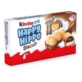 Napolitana crocanta KINDER Happy Hippo T5 Cacao, cu umplutura de lapte si cacao, 5 buc, 103 gr