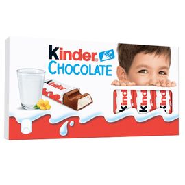 Batoane de ciocolata cu lapte KINDER Chocolate, cu umplutura de lapte, 8 buc, 100 gr