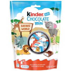 Mini batoane KINDER Chocolate Mini, de ciocolata cu lapte, cu umplutura de lapte, 120 gr