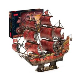 3D puzzle CUBICFUN Corabie de pirati - Razbunarea Reginei Anne, editie rosie aniversara, 391 elemente