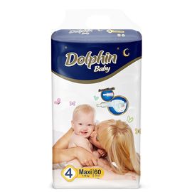 Подгузники для детей DOLPHIN Jumbo № 4, MAXI, 7-18 кг, 60 шт