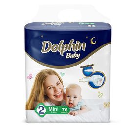 Подгузники для детей DOLPHIN Jumbo № 2, MINI, 3-6 кг, 76 шт