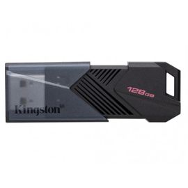 Накопитель KINGSTON DataTraveler Exodia, USB3.2, черный оникс, подвижный дизайн крышки, гладкий матово-черный корпус, брелок, 128GB