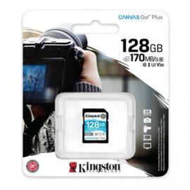 Карта памяти SD KINGSTON Canvas Go! Plus, Class10, UHS-I, U3, V30, для зеркальных фотокамер, дронов и экшн-камер, 128GB