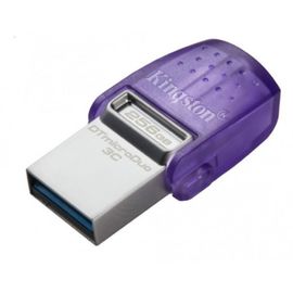 Накопитель KINGSTON DataTraveler microDuo USB3.2, 3C, USB-C, + USB-A, фиолетовый, ультра маленькая, 256GB